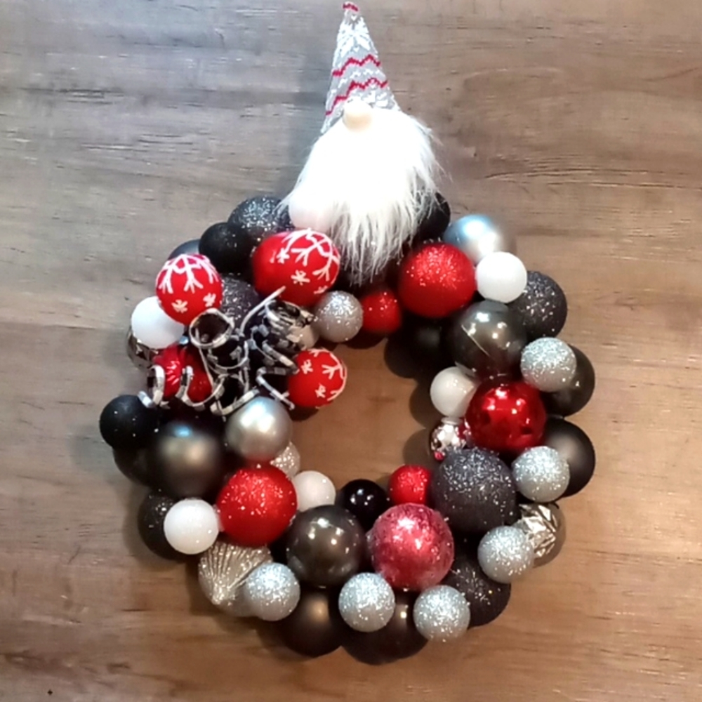 Handmade holiday bulb wreath
